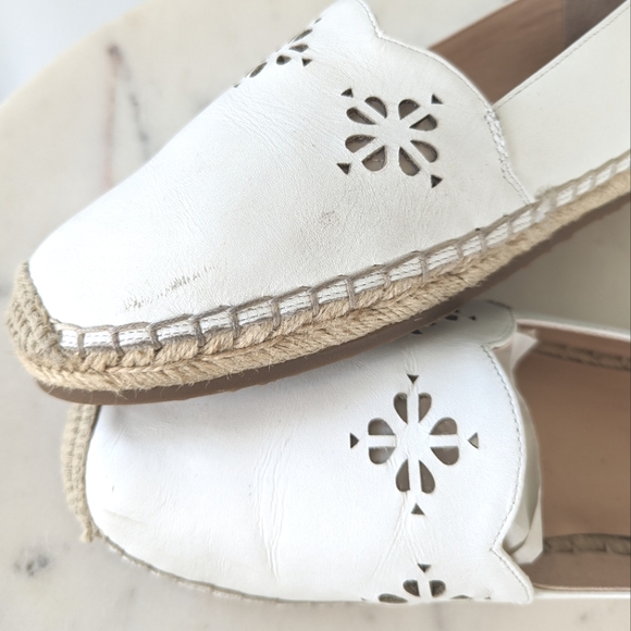 Kate Spade White Leather Gillian Espadrille Flats Slip On Shoes - Picture 10 of 12